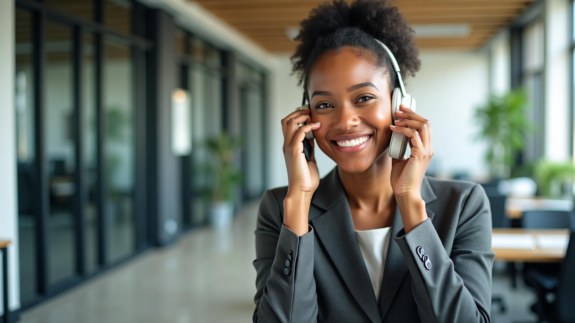 Technology recruiter conducting professional phone interview for contract staffing placement